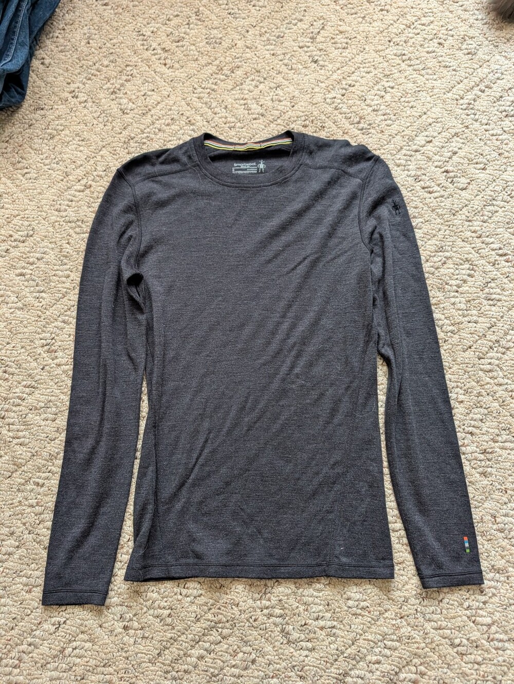 Mens Smartwool Merino 250 Thermal Shirt Long Sleeve Base Layer Charcoal Outdoors